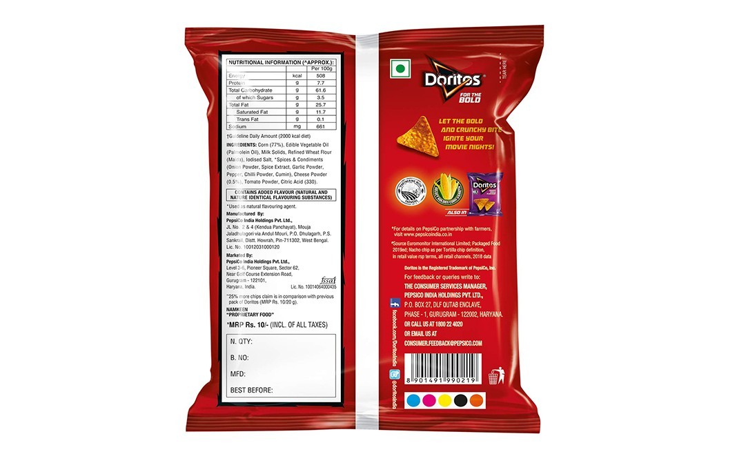 Doritos Nacho Cheese Flavour Chips   Pack  25 grams